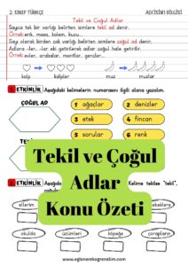 tekil-cogul-adlar-konu-ozeti