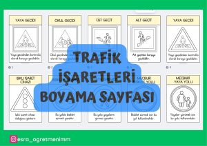 2-sinif-trafik-isaretleri-boyama-sayfasi